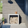 Weißes Brennholzregal Izidora 60x40x60cm (Stahl)