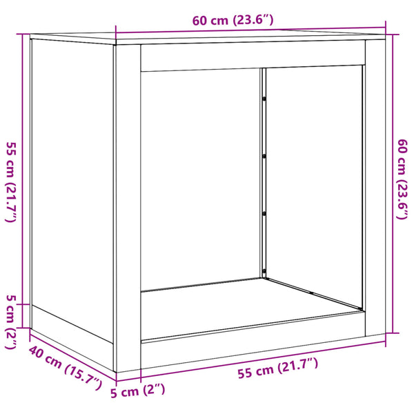 Edelstahl-Kaminholzregal Izidora 60x40x60cm
