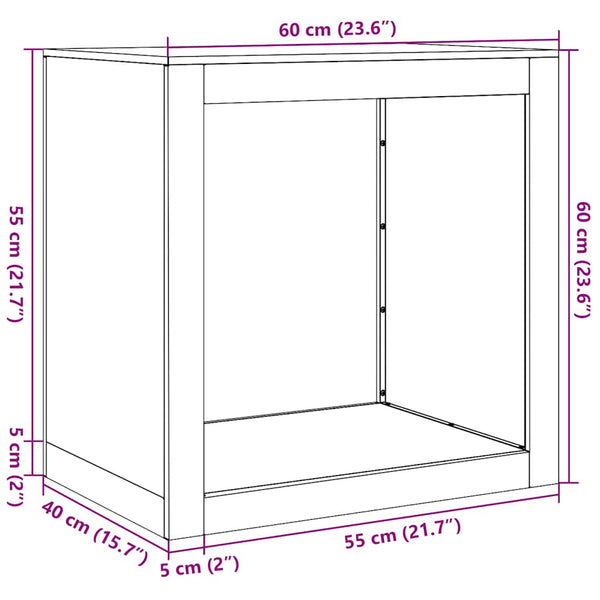 Verzinktes Brennholzregal Izidora 60x40x60cm (Stahl)