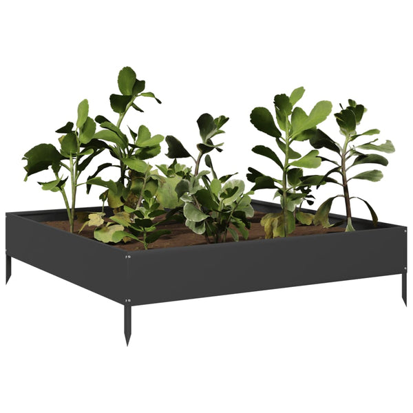 Schwarzes Hochbeet Fmircea 100x100x26cm (Stahl)