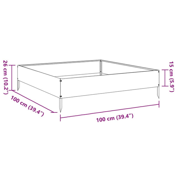 Schwarzes Hochbeet Fmircea 100x100x26cm (Stahl)