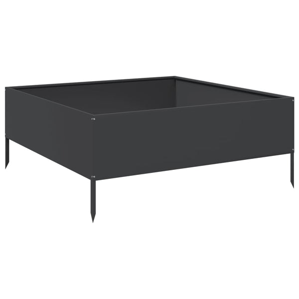 Musta korotettu kukkalaatikko Fmircea 100x100x25cm (teräs)