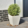 Weißer Gartenblumenkasten Henea 30x30x30cm (Stahl)