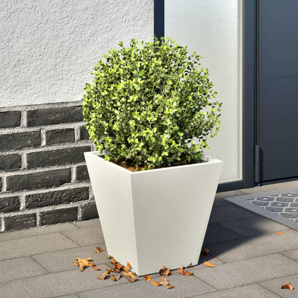 Weißer Gartenblumenkasten Henea 30x30x30cm (Stahl)