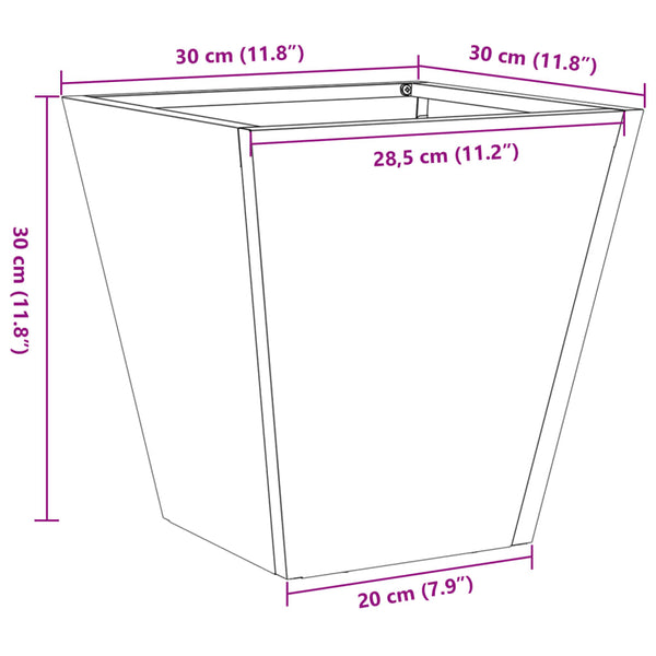 Weiße Gartenblumenkästen Henea 30x30x30cm (2 Stk. Stahl)