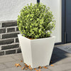 Weiße Gartenblumenkästen Henea 30x30x30cm (2 Stk. Stahl)