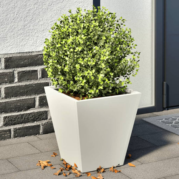 Weiße Gartenblumenkästen Henea 30x30x30cm (2 Stk. Stahl)