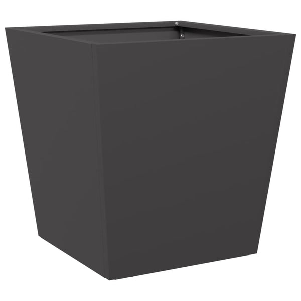 Schwarzer Gartenblumenkasten Henea 40x40x40cm (Stahl)