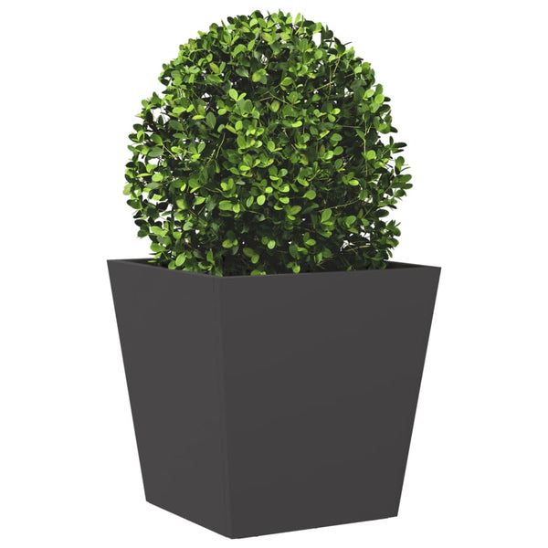 Schwarzer Gartenblumenkasten Henea 40x40x40cm (Stahl)