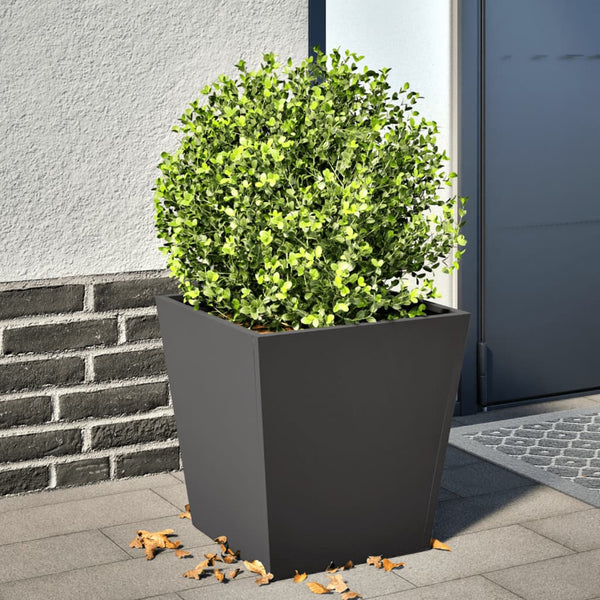 Schwarzer Gartenblumenkasten Henea 40x40x40cm (Stahl)