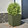 Oliviengrüner Garten-Blumenkasten Henea 40x40x40cm (Stahl)