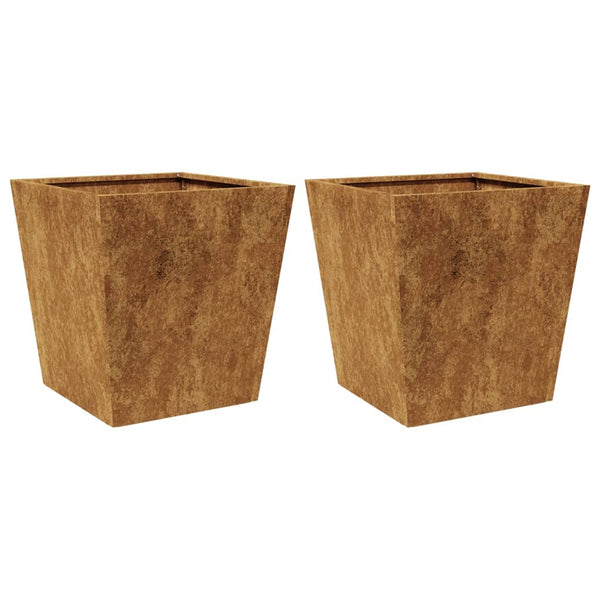 Corten teräs puutarhakukkalaatikot Henea 40x40x40cm (2 kpl)