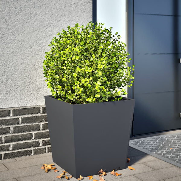 Anthrazitfarbener Pflanzkasten Henea 50x50x50cm (Stahl)