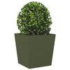 Olivgrüner Gartenblumenkasten Henea 50x50x50cm (Stahl)