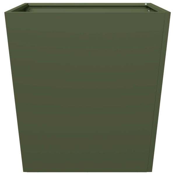 Olivgrüner Gartenblumenkasten Henea 50x50x50cm (Stahl)