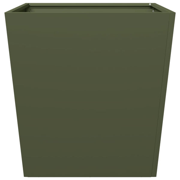 Olivgrüner Gartenblumenkasten Henea 50x50x50cm (Stahl)