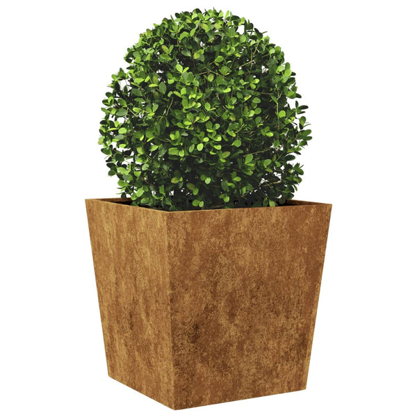 Corten teräs puutarhakukkalaatikko Henea 50x50x50cm