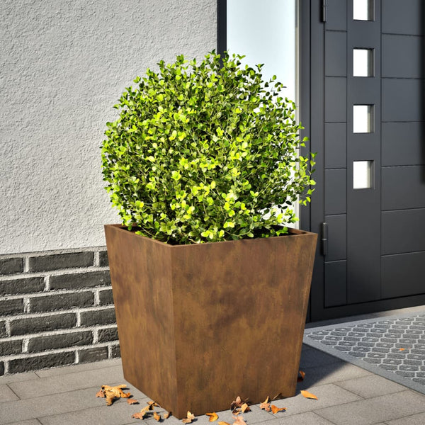 Corten teräs puutarhakukkalaatikko Henea 50x50x50cm
