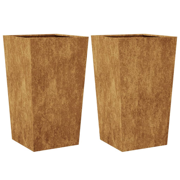 Corten teräs puutarhakukkalaatikot Henea 45x45x75cm (2 kpl)