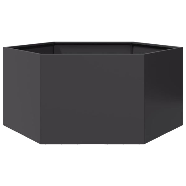 Musta puutarhakukkalaatikko Urissidi 104x90x45cm (kuusikulmainen, teräs)