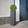 Anthrazitfarbener Blumenkasten Amelita 30x26x75cm (Stahl)