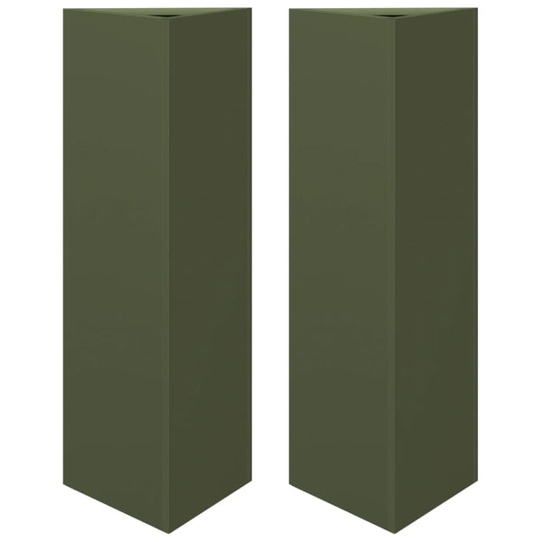 Olivgrüne Gartenblumentöpfe Amelita 30x26x75cm (2)