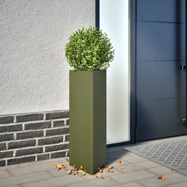 Olivgrüne Gartenblumentöpfe Amelita 30x26x75cm (2)