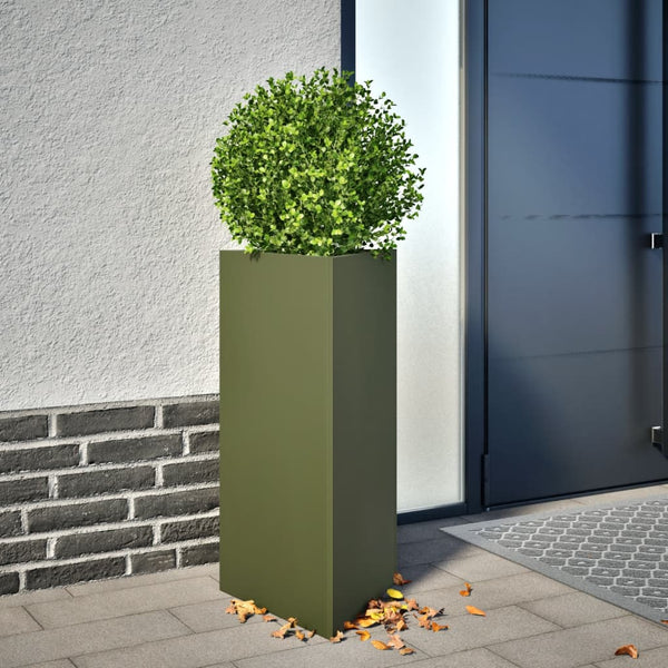 Grüner Gartenblumenkasten Amelita 40x34,5x70cm (Stahl)