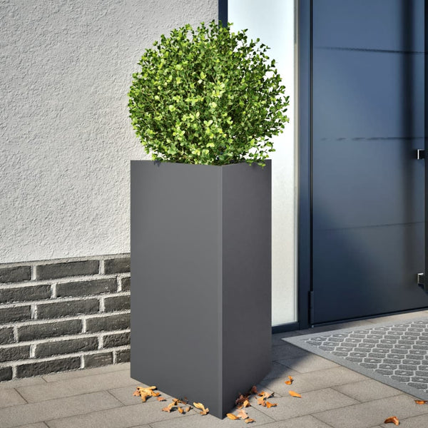 Anthrazitfarbener Blumenkasten Amelita 50x43x75cm (Stahl)