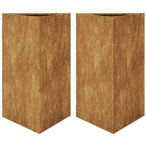 Cortenstahl-Gartenblumenkästen Amelita 50x43x75cm (2er-Set Dreieck)