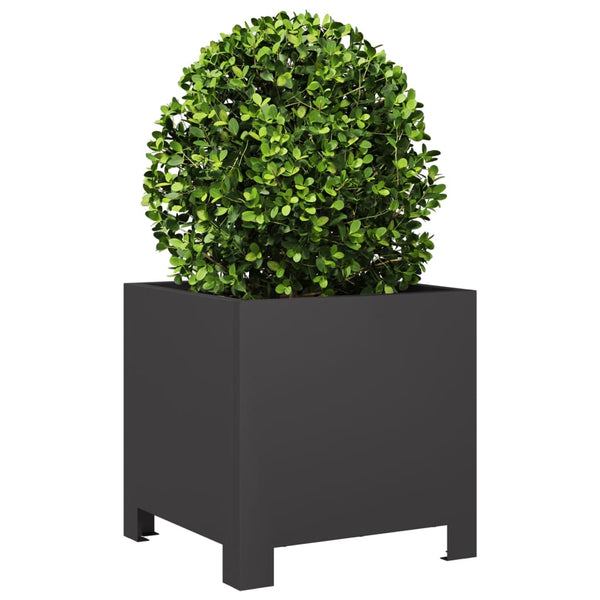 Schwarzer Gartenblumenkasten Magheti 30x30x30cm (Stahl)