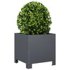 Anthrazitfarbener Blumenkasten Magheti 30x30x30cm (Stahl)