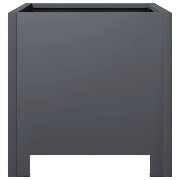 Anthrazitfarbener Blumenkasten Magheti 30x30x30cm (Stahl)