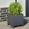 Anthrazitfarbener Blumenkasten Magheti 30x30x30cm (Stahl)
