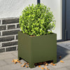 Olivgrüner Gartenblumenkasten Magheti 30x30x30cm (Stahl)
