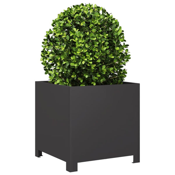 Schwarzer Gartenblumenkasten Magheti 40x40x40cm (Stahl)