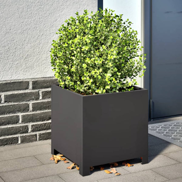 Schwarze Gartenblumenkästen Magheti 40x40x40cm (2 Stk., Stahl)