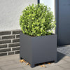 Anthrazitfarbener Blumenkasten Magheti 40x40x40cm (Stahl)