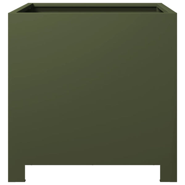 Olivgrüner Blumenkasten Magheti 40x40x40cm (Stahl)