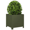 Olivgrüne Gartenblumenkästen Magheti 40x40x40cm (2 Stk. Stahl)