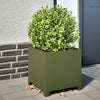 Olivgrüne Gartenblumenkästen Magheti 40x40x40cm (2 Stk. Stahl)
