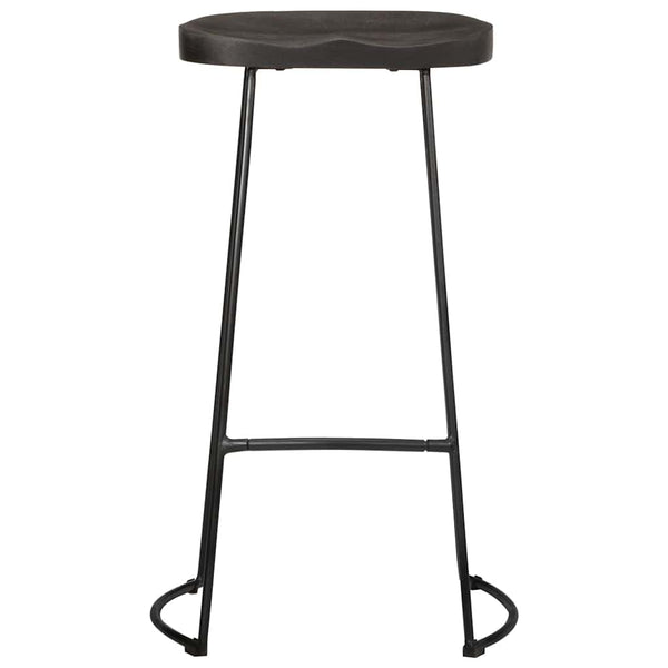 Schwarze Barhocker Zeldesan 45x40x78cm (2 Stück Mangoholz)