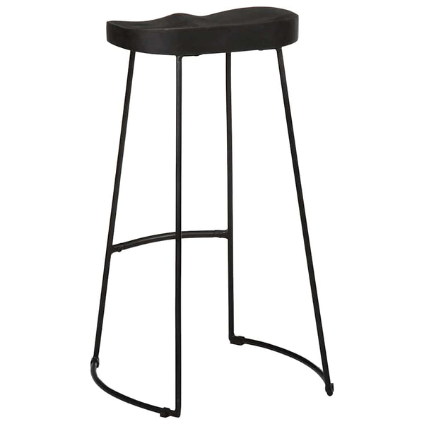 Schwarze Barhocker Zeldesan 45x40x78cm (2 Stück Mangoholz)