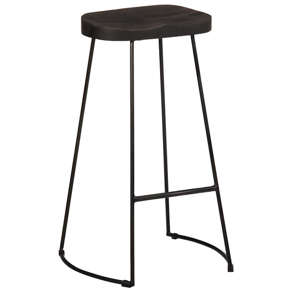 Schwarze Barhocker Zeldesan 45x40x78cm (2 Stück Mangoholz)