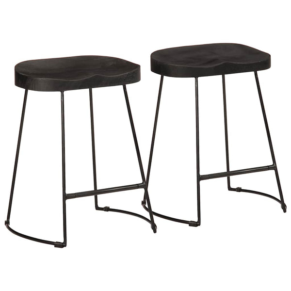 Barhocker Schwarz Zeldesan 46x38x52cm (2 St. Mangoholz)