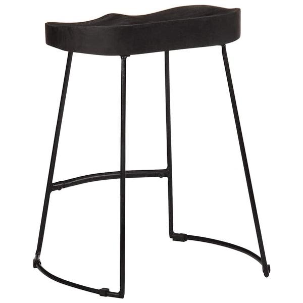 Barhocker Schwarz Zeldesan 46x38x52cm (2 St. Mangoholz)