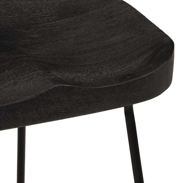 Barhocker Schwarz Zeldesan 46x38x52cm (2 St. Mangoholz)