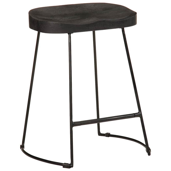 Barhocker Schwarz Zeldesan 46x38x52cm (2 St. Mangoholz)