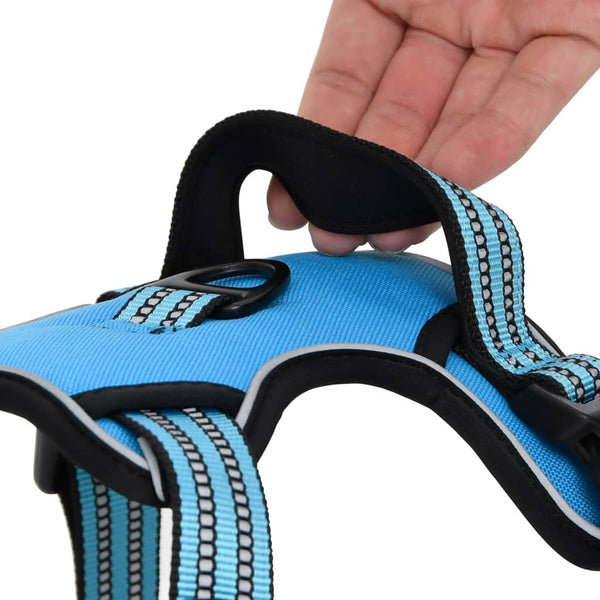 Blaues Hundegeschirr Air verstellbar (reflektierende Streifen L)