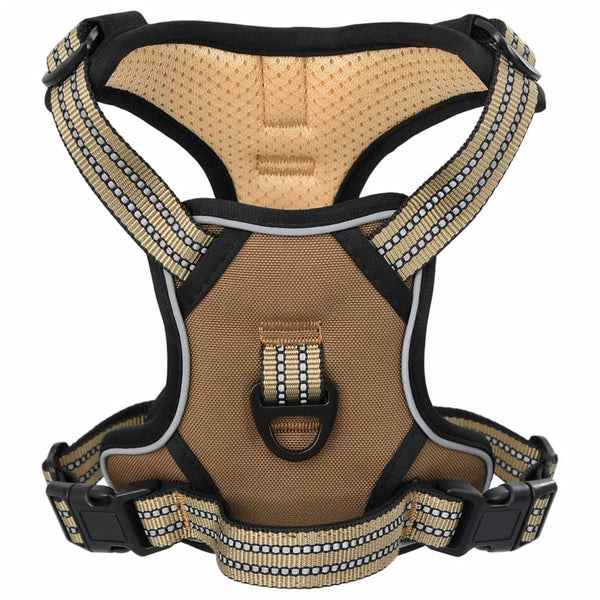 Ilmas XL Hundegeschirr braun (verstellbar, reflektierende Streifen)